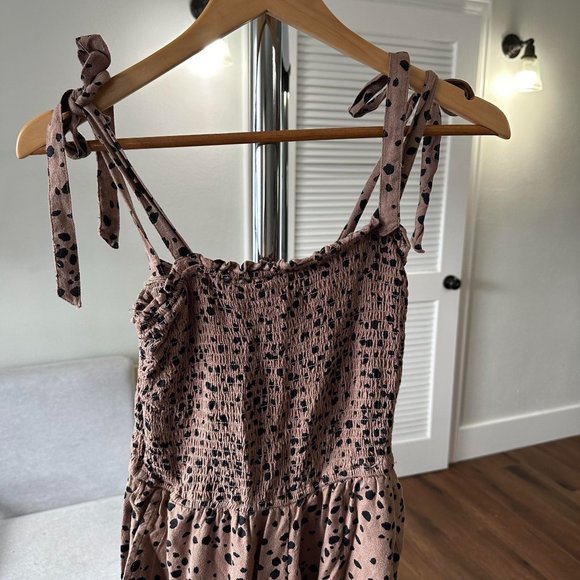 Womens Abercrombie & Fitch Leopard Smocked Jumpsuit One Piece XS - Picture 3 of 8